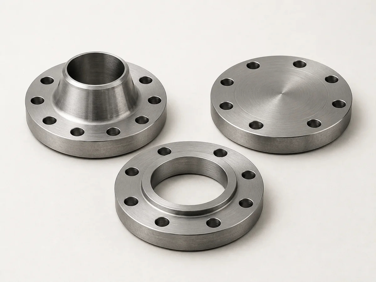 Steel weld neck, slip-on and blind flange forms