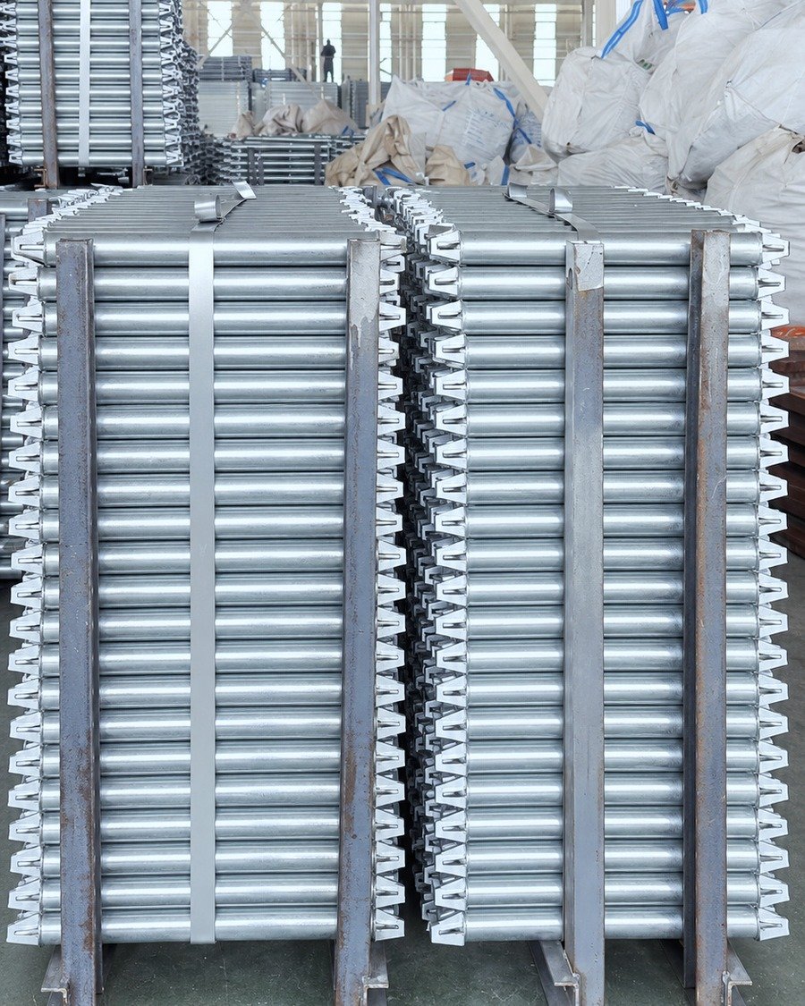 Galvanized scaffolding component detail